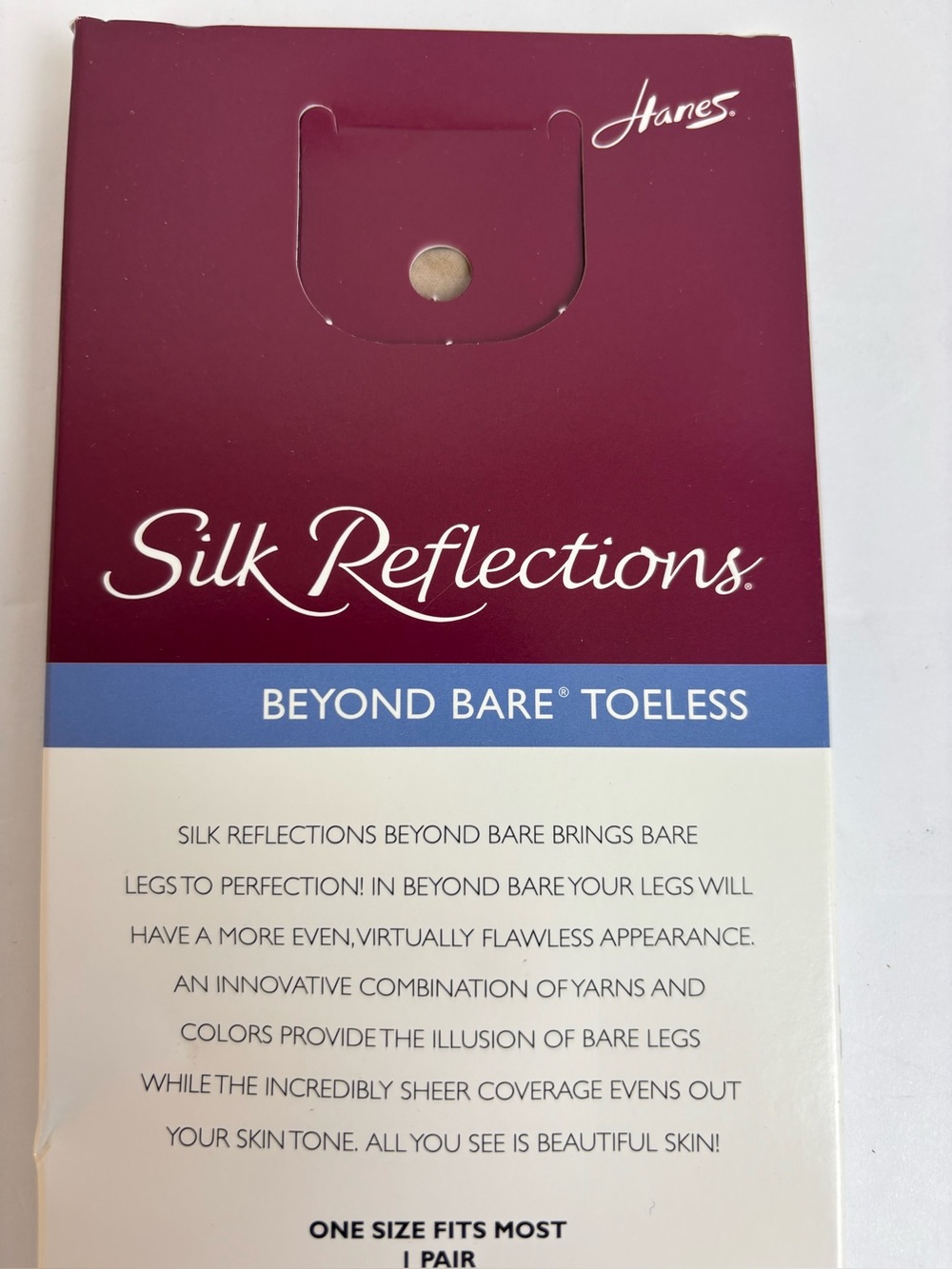 Hanes Silk Reflections Knee Highs Toeless Beyond Buff Sandalfoot Navy Bundle NOS - Picture 7 of 9